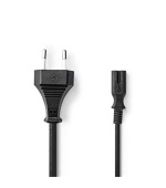 Nedis PCGB11040BK20 - Euro Napájecí Kabel | Rovná Euro Zástrčka – IEC-320-C7 | 2 m | Černý