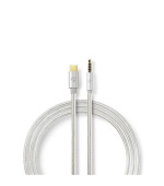 Nedis CCTB65940AL10 - USB-C Sluchátkový Kabel s Adaptérem | USB-C Zástrčka – 3,5 mm Zástrčka | 1 m | Hliníkový