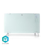 Nedis WIFIHTPL20FWT - Chytré Wi-Fi Konvekční Topné Těleso | Termostat | Skleněný Přední Panel | 2 000 W | Bílé