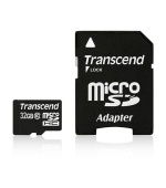 Transcend 32GB microSDHC (Class 10) paměťová karta (s adaptérem)