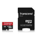 Transcend 8GB microSDHC UHS-I 400x Premium (Class 10) paměťová karta (s adaptérem)