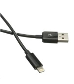 C-TECH Kabel USB 2.0 Lightning (IP5 a vyšší) nabíjecí a synchronizační kabel, 2m, černý
