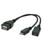 GEMBIRD CABLEXPERT Kabel USB AF/micro BM + micro BF, OTG + dobíjení, 15cm, pro tablety a smartphone