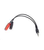 GEMBIRD Kabel CABLEXPERT rozdvojka jack 3,5mm (4 pólový) na 2x3,5mm M/F, 20cm, černý