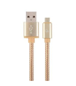 GEMBIRD CABLEXPERT Kabel USB A Male/Micro USB Male 2.0, 1,8m, opletený, zlatý, blister