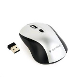 Gembird Myš MUSW-4B-02-BS, černo-stříbrná, bezdrátová, USB nano receiver