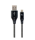 GEMBIRD CABLEXPERT Kabel USB 2.0 AM na MicroUSB (AM/BM), 2m, opletený, černo-bílý, blister, PREMIUM QUALITY