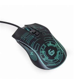 Gembird Myš MUSG-RGB-01, podsvícená, 7 tlačítek, 3600DPI,  USB, černá