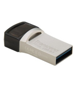 Transcend 32GB JetFlash 890, USB-C/USB 3.1 duální flash disk, malé rozměry, stříbrný kov, odolá prachu i vodě