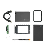 Transcend StoreJet 25CK3 externí rámeček pro 2.5" HDD/SSD, SATA III, USB 3.0, gumové pouzdro, šedý