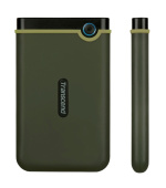 TRANSCEND 1TB StoreJet 25M3G SLIM, 2.5”, USB 3.0 (3.1 Gen 1) Externí Anti-Shock disk, tenký profil, armádní zelená