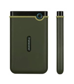 TRANSCEND 2TB StoreJet 25M3G SLIM, 2.5”, USB 3.0 (3.1 Gen 1) Externí Anti-Shock disk, tenký profil, armádní zelená