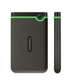 TRANSCEND 2TB StoreJet 25M3S SLIM, 2.5”, USB 3.0 (3.1 Gen 1) Externí Anti-Shock disk, tenký profil, šedo/zelený