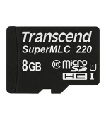 Transcend 8GB microSDHC220I UHS-I U1 (Class 10) SuperMLC průmyslová paměťová karta, 80MB/s R, 45MB/s W, černá