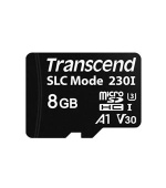 Transcend 8GB microSDHC230I UHS-I U3 V30 A1 (Class 10) 3D TLC (SLC mode) průmyslová paměťová karta, 100MB/s R, 70MB/s W