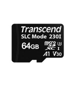 Transcend 64GB microSDXC230I UHS-I U3 V30 A1 (Class 10) 3D TLC (SLC mode) průmyslová paměťová karta, 100MB/s R, 70MB/s W