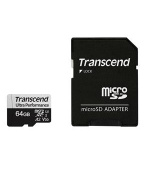 Transcend 64GB microSDXC 340S UHS-I U3 V30 A2 3D TLC (Class 10) paměťová karta (s adaptérem), 160MB/s R, 80MB/s W