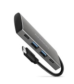 AXAGON HMC-4G2, USB-C 3.2 Gen 2 10 Gb/s hub, porty 2x USB-A + 2x USB-C, kabel USB-C 13cm
