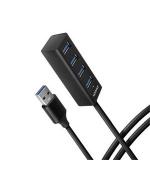 AXAGON HUE-M1AL, 4x USB 3.2 Gen 1 MINI hub, kovový, kabel USB-A 1.2m