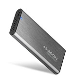 AXAGON EEM2-SG2, USB-C 3.2 Gen 2 - M.2 NVMe & SATA SSD kovový RAW box, bezšroubkový, stříbrný
