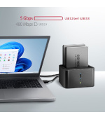AXAGON ADSA-D25, USB 3.2 Gen 1 - 2x SATA 6G 2.5" SSD/HDD CLONE MINI dokovací stanice