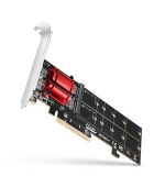 AXAGON PCEM2-ND, PCI-Express x8 řadič pro připojení až dvou NVMe M.2 SSD disků k počítači