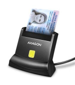 AXAGON CRE-SM4N, USB-A StandReader čtečka kontaktních karet Smart card (eObčanka), kabel 1.3m