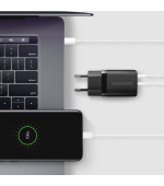 AXAGON ACU-PQ30 Sil nabíječka do sítě 30W, 2x port (USB-A + USB-C), PD3.0/PPS/QC4+/AFC/Apple, černá