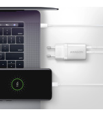 AXAGON ACU-PQ30W Sil nabíječka do sítě 30W, 2x port (USB-A + USB-C), PD3.0/PPS/QC4+/AFC/Apple, bílá