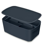 LEITZ Úložný box s víkem  MyBox Cosy + Organizér s držadlem, velikost S, sametová šedá