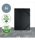 LEITZ Ekologické kartonové desky na dokumenty s gumičkou  RECYCLE, kartonové, A4, černá