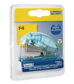 Rapid mini sešívačka Colour´Ice F4, 10 listů, blistr, ledově modrá
