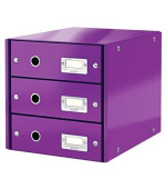 LEITZ Zásuvkový box  Click&Store, 3 zásuvky, purpurová