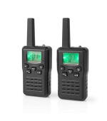 Nedis WLTK1010BK - Vysílačka | Dosah 10 km | 8 Kanálů |  PTT / VOX | Nabíjecí Základna | 2 Kusy | Černá