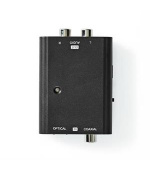 Nedis ACON2509BK - Digitální audio převodník | 2cestný | Vstupní konektor: 1x S / PDIF (RCA) Zásuvka / 1x TosLink Zásuvka |