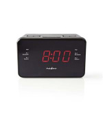 Nedis CLAR002BK - Digitální budík s rádiem| LED Displej | AM / FM | Časovač vypnutí | Počet alarmů: 2 | Černá