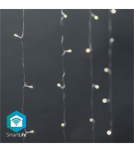 Nedis WIFILXC01W200 SmartLife světelný řetěz | Záclona | Wi-Fi | Teplá Bílá | 200 LED's | 3.00 m | Android/IOS