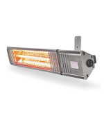 Nedis HTPA30ESS - Ohřívač terasy | 2000 W | 9 Nastavení Teploty | Na zeď | IP65 | Hliník