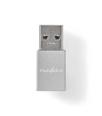 Nedis CCGB60925GY - USB-C Adaptér| USB 3.2 Gen 1 | USB-A Zástrčka | USB-C™ Zásuvka | 5 Gbps | Kulatý | Poniklované