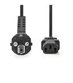 Nedis CEGL10015BK50 - Napájecí Kabel 3 x 1,5 mm2 | Typ F Zástrčka | IEC-320-C13 | Úhlový | Přímý | 5 m | Černá barva