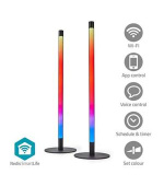 Nedis WIFILD10RGBW - Stolní Světlo| Wi-Fi | Tube | 600 lm | RGBIC / Teplé až chladné bílé | 2700 - 6500 K | 36 W | Kov