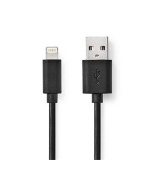 Nedis CCGL39300BK20 - Lightning Kabel| Apple Lightning 8pinový | USB-A Zástrčka | 2 m | Pocínovaná měď / Černá