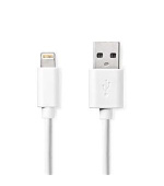 Nedis CCGL39300WT10 - Lightning Kabel| Apple Lightning 8pinový | USB-A Zástrčka | 1 m | Pocínovaná měď / Bílá