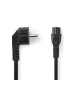Nedis CEGL10100BK50 - Napájecí Kabel  | Typ F Zástrčka | IEC-320-C5 | Úhlový | Přímý | 5 m | Černá