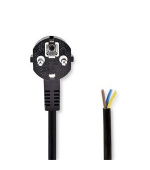Nedis CEGL10700BK30 - Napájecí Kabel  | Typ F Zástrčka | Open | Úhlový | Přímý | 3 m | Černá