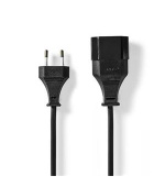 Nedis CEGL11085BK20 - Napájecí kabel | Euro Zástrčka | Euro Zásuvka |  CEE 7/16 | Přímý | Přímý | 2 m | Čer