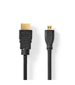 Nedis CVGL34700BK15 - Kabel High Speed HDMI s Ethernetem | Konektor HDMI - Konektor Micro HDMI | 1,5 m | Černá