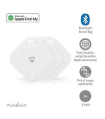 Nedis BTTAG10WT3 - Vyhledávač Klíčů Apple| | Napájení z baterie|3x CR2032 | BT 5.1 |výdrž baterie Až:1Rok| Bílál | 3Ks