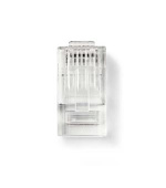 Nedis CCGB89305TP - RJ45 konektor| Zástrčka | Lanko UTP CAT6 | Přímý | Pozlacené | 10 kusů | PVC | Transparentní | Box