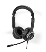 Nedis CHSTU310BK - PC sluchátka| Na Uši | Stereo | USB Typ-C ™ / USB-A | Sklopnou Mikrofon | Černá